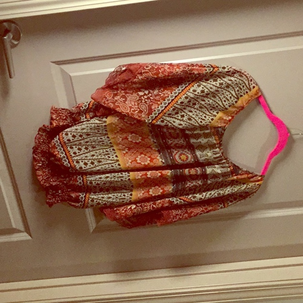 Floral geometric blouse